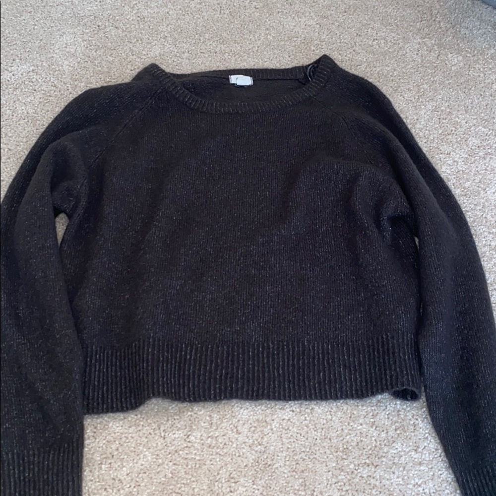 Garage greyish chocolatey cropped sweater